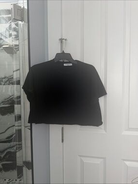 perfectwhitetee Black Cropped Tee - Boxy Short Sleeve
